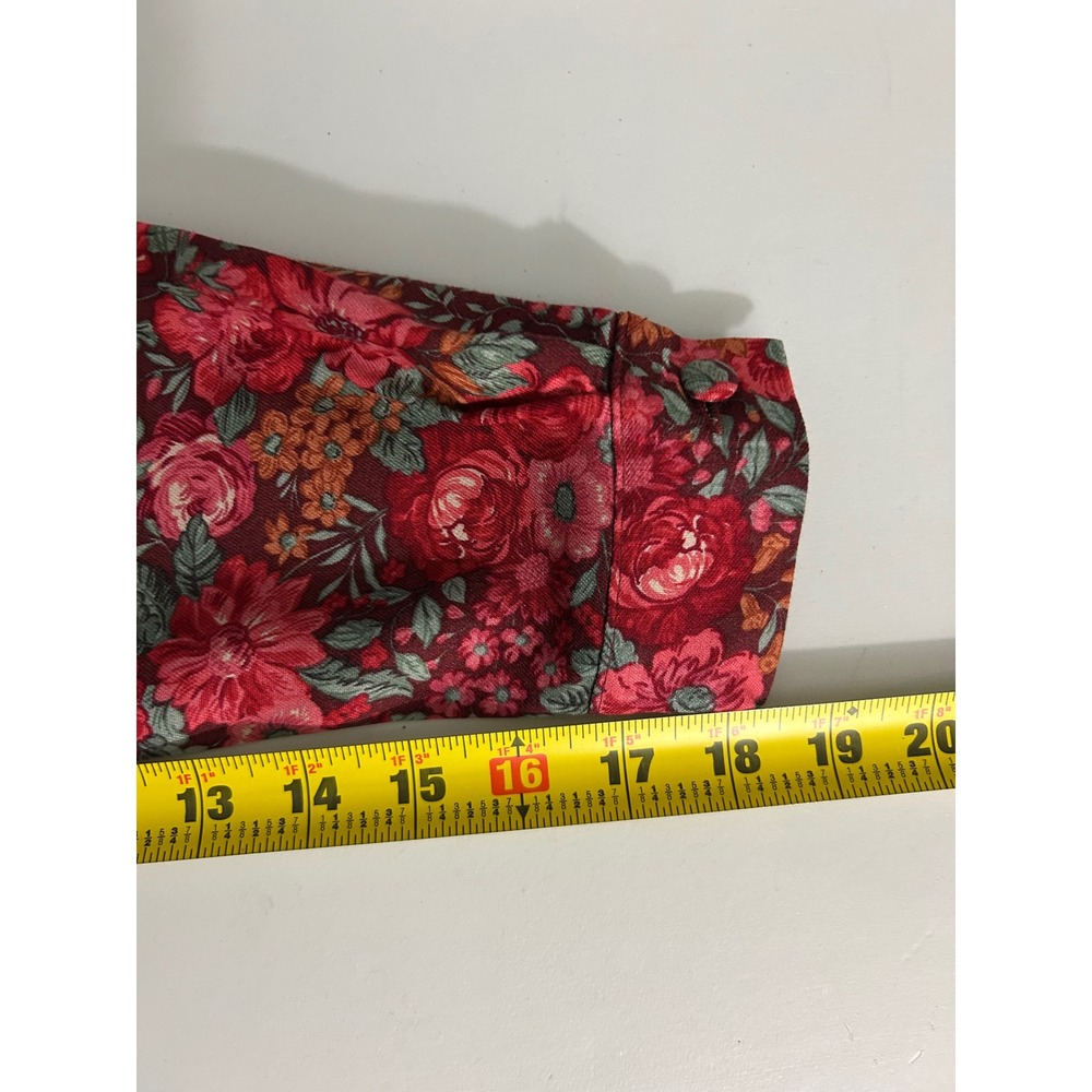 Laura Ashley Vintage Floral Lace Collar Midi Dress Red Wool Blend Sie 4 - Picture 8 of 11